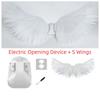 White Angel Wing Electric Opening Device Pearl Cotton Wings Electric Openable Wings  Valentine Day
