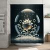 Seashell Shower Curtain Waterproof Non-Toxic Print Bath Decoration Perfect for Beach Themed Bathroom Decorations
