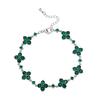 Full Diamond Brass Inlaid Zirconia Four Leaf Clover Bracelet Women's Light Luxury Sparkling CZ Premium Sense Jewelry
