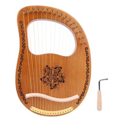 Harpe 16 cordes Portable Petite Acajou Bois Okoman Débutant Instrument de musique HP?16