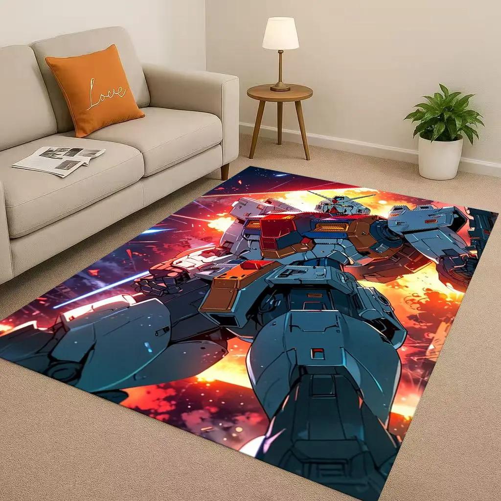 Gundam Cartoon Robot Christmas Gift Christmas Living Room Non-Slip Area Rug Carpet for Bedroom Sofa,Home Doormat Kids