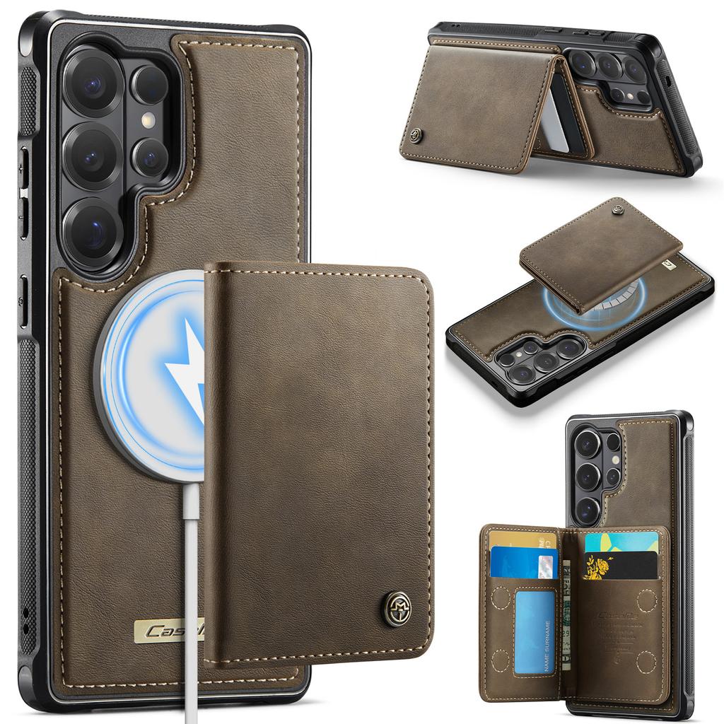 Pro Samsung Galaxy S26 Ultra Magnetický kryt CASEME Řada ME80 Kožený PC TPU Kryt telefonu s odnímatelnou peněženkou