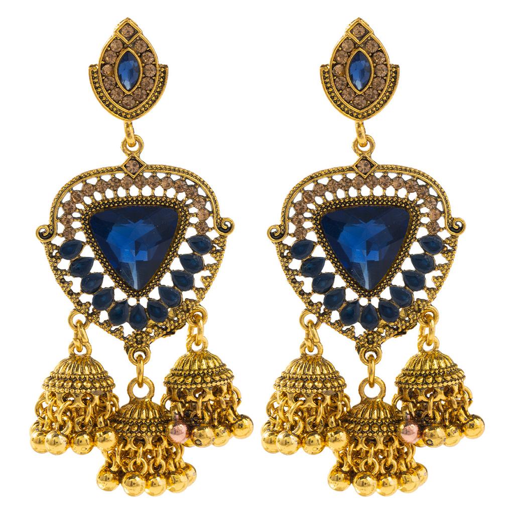 Ethnic Vintage Women's Geometric Turkish Jhumka Earrings Indian Jewelry Tassel Dangling Earring