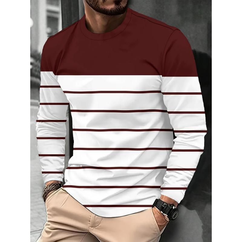 New Autumn Men Round-neck Casual Streetwear Loose and Fashionable Sportswear Letter-patterned Creative Long-sleeved T-shirt
