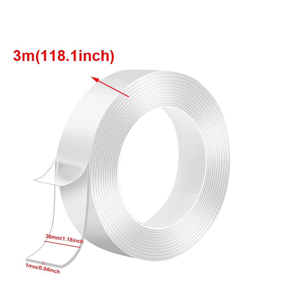 1M10M Two Sided Adhesive Tape Ultrastrong Double Sided Tape Transparent Washable Strips Mounting Tape for Decoration
