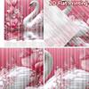 2D flat printing 2pcs Curtain Party Curtain Romantic Swan with Flowers Digital Printed Polyester Drapes Party Decorations for