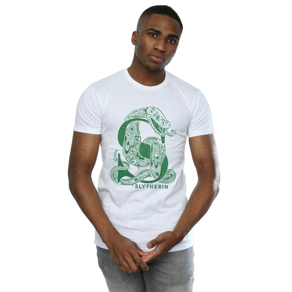 Harry Potter Mens Slytherin Glitter T-Shirt