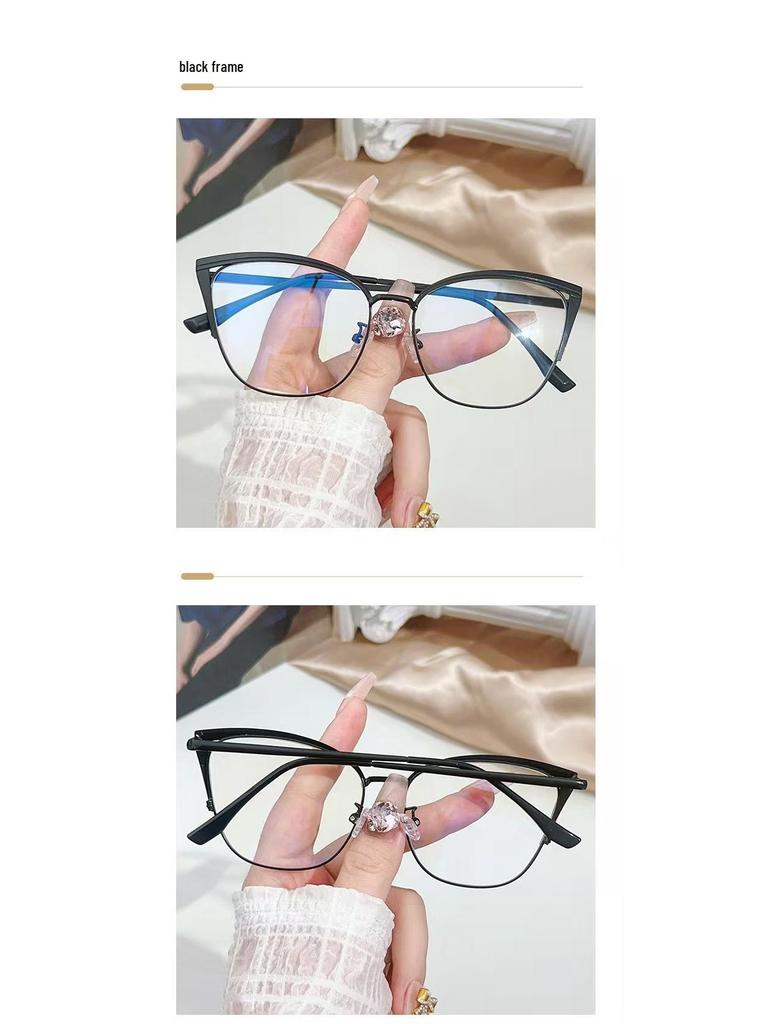 Women's 2025 Color-Changing Anti-Blue Light Metal Glasses - Fashionable, High-End, Color-Blocking Design