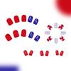 Unabhängigkeitstag Aufdrücknägel Französische Spitzen Falschnägel 4. Juli Patriotische Falschnägel Vollständige Abdeckung Design Acrylnägel