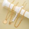 3Pcs/Set Coin Portrait Pendant Necklaces for Women Vintage Goth Baroque Pearl Gold Color Necklace Set New Aesthetic Jewelry 2026