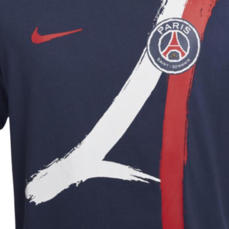 Nike Paris Saint-Germain Comfortable Casual Retro Football Short Sleeve T-Shirt Men Tops Deep-Navy HF0848-410