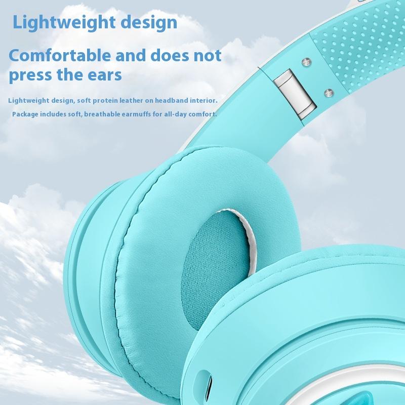 Leuchtendes Katzenohren-Headset Bluetooth-Headset Subwoofer Spiel E-Sport Kabelloses Headset