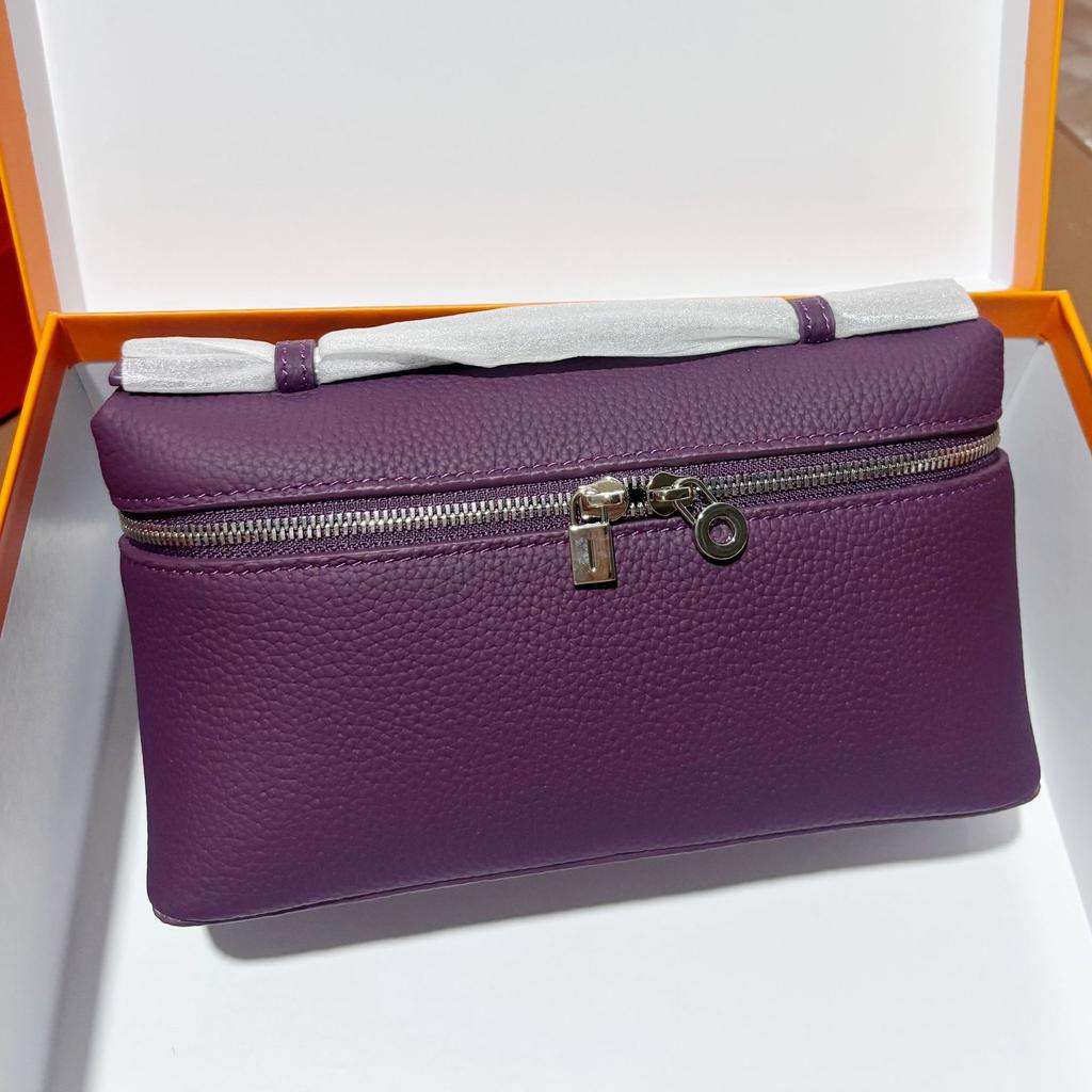 Top layer cowhide lunch box with genuine leather small square bag - versatile handbag for women with a slanted crossbody design