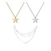 Fashion Edgy Star Pendant Necklace Handmade Clavicle Chains for Women Girls