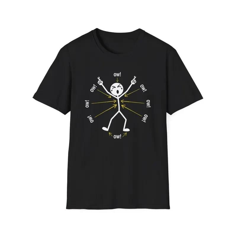 Ow Ow Ow Shirt, Stick Stickman Figure, Humorous Chronic Pain Awareness Month S