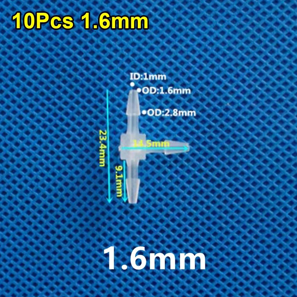10Pcs 1.6-15.8mm T-Type Tee Connector Equal Diameter Plastic 3 Way Connector PP PE Soft Hose Fittings
