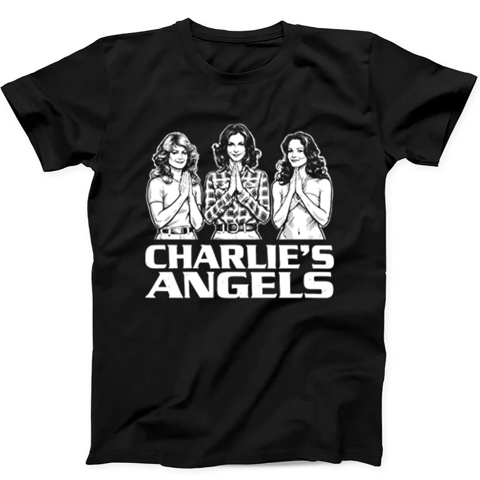 Charlies Angels 70s TV Farrah Fawcett Hawaii Five-O Magnum Tee Black T Shirt 596 2XL
