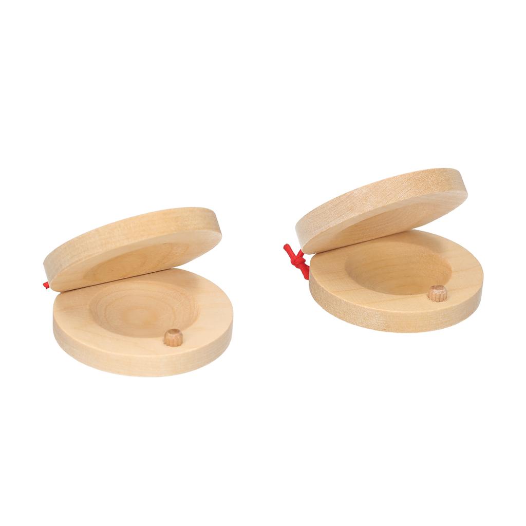Pair of Castanets Wooden Castanet Finger Clappers Musical Instrument