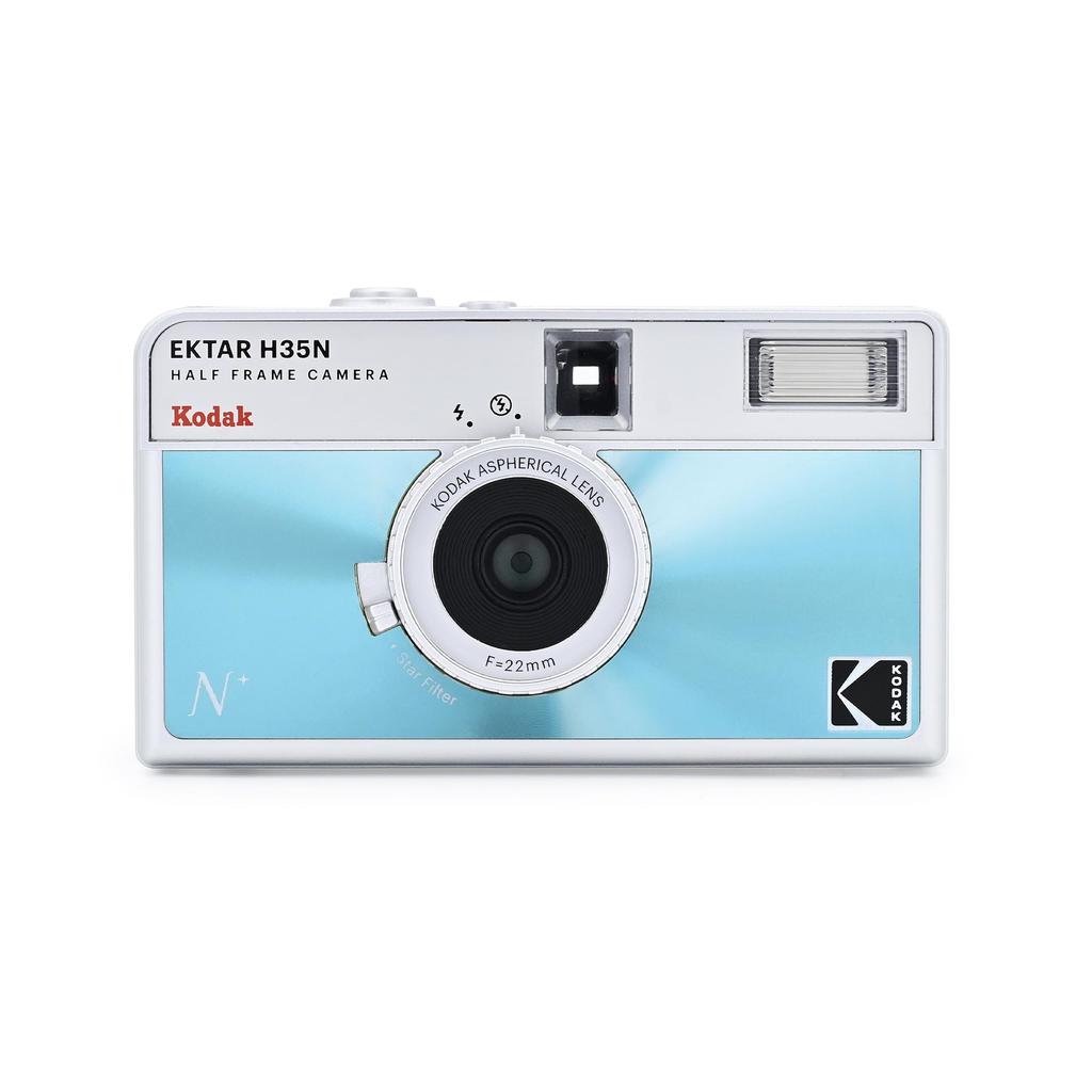 KODAK EKTAR H35N Film Camera Bundle Kodak Ultramax 24EXP Roll Half-Frame (with Film) (Glazed Blue)