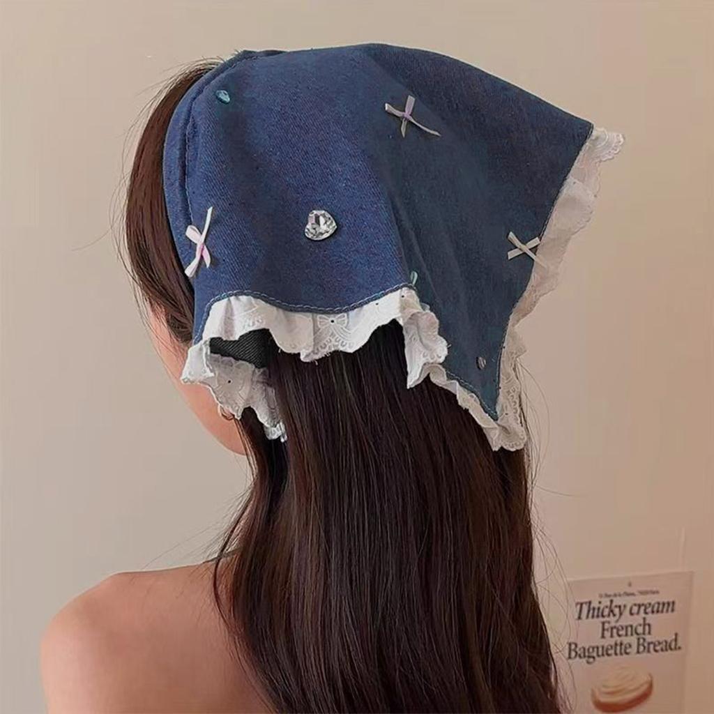 Šátek Čelenka Francouzský Retro Károvaný Sladký a Roztomilý Šátek