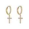 Delicate Silver Cubic Zircon Star & Moon Drop Pendant Hoop Earrings for Women Trendy Wedding Earring Jewelry Gifts