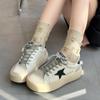 Thick-soled Cowhide Winter Velvet Star Shoes Women's New Versatile Sports and Leisure Shoes Warm Little White Shoes Cotton Shoes