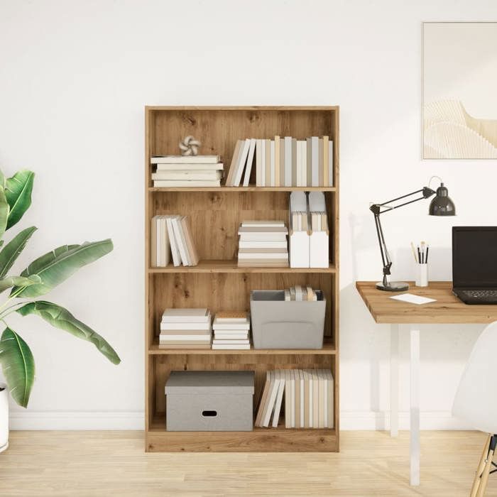 VidaXL Bibliothèque chêne artisanal 80x24x143 cm bois d'ingénierie, étagère à livres, porte-livres, support à livres, 857852