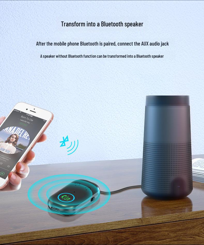 BR08 2-in-1 Bluetooth Receiver & Transmitter for Car, TV & Aircraft AUX - Connects Wirelessly To Two Devices