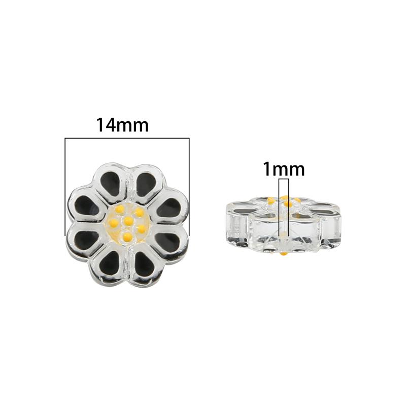 Crystal Glass Transparent Hand-painted Oil Dripping Flower Beads for DIY