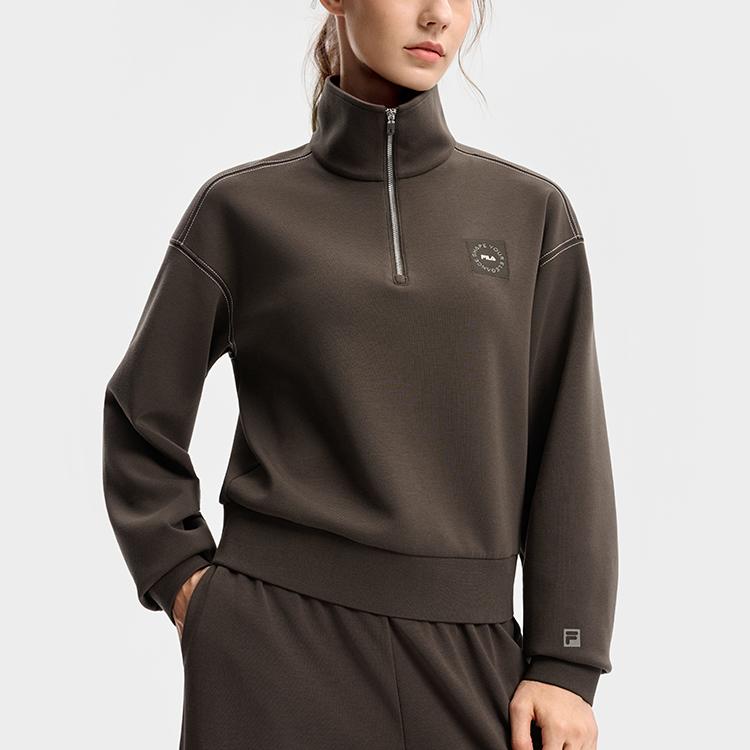 FILA Fitness Casual Versatile Comfortable Soft Knit Pullover Sweatshirt Women tops A11W541207FBN