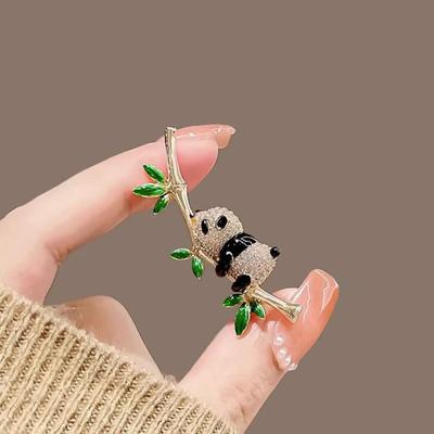 Lady Charm Mode Bambus Panda Broschen für Frauen Tier Brosche Pins Schmuck Geschenk