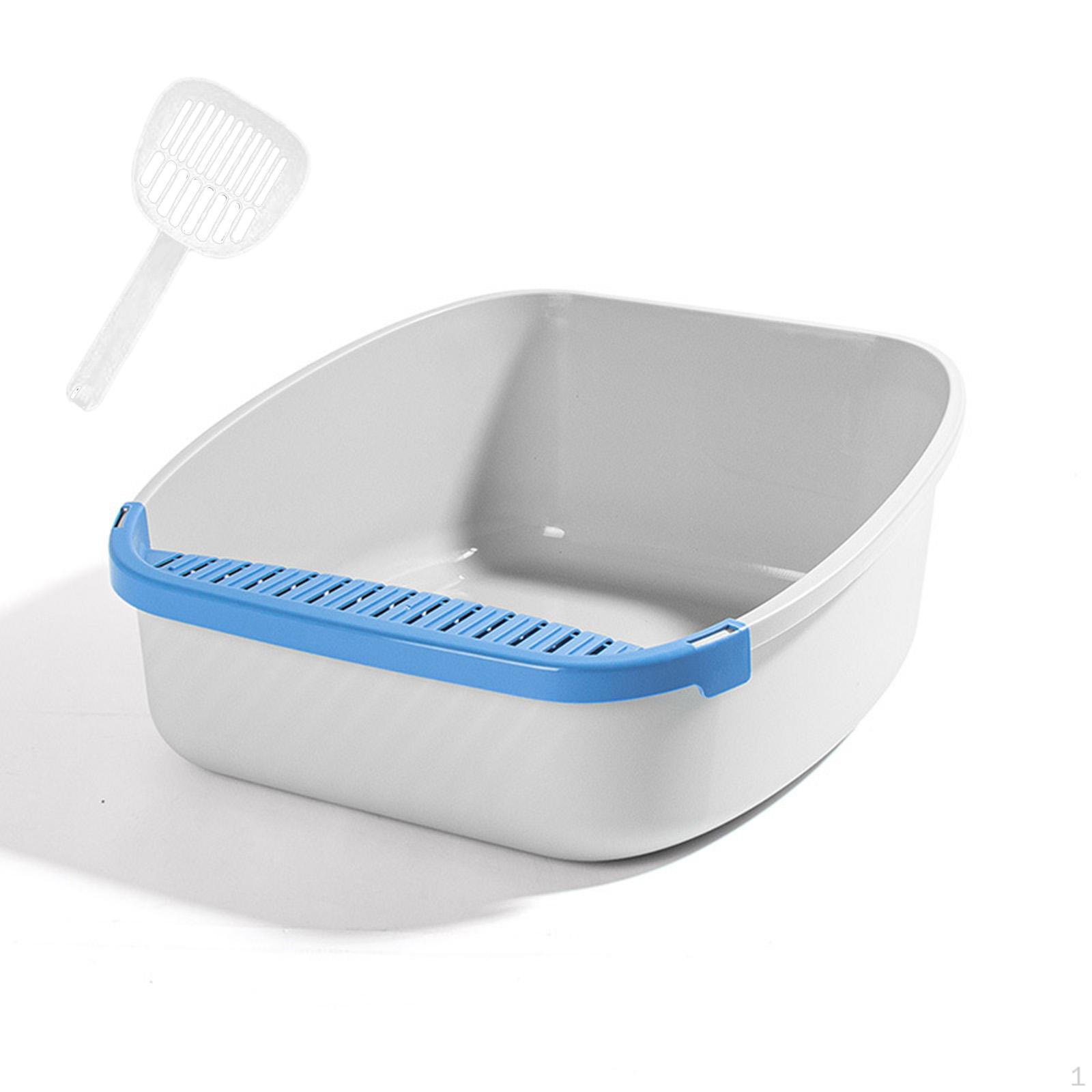 

Cat Litter Box Bedpan Durable Potty Pan Toilet Pet Tray for Travel Blue Gray