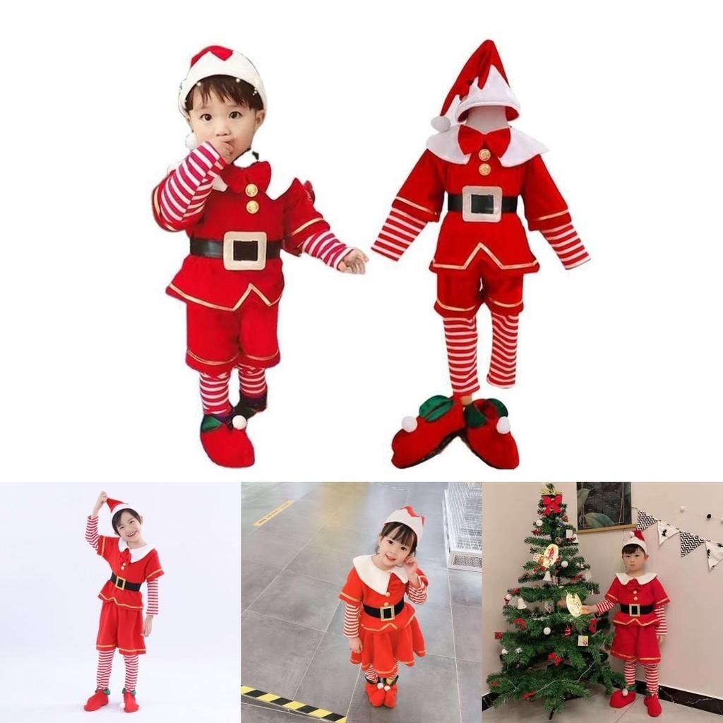 Joyful Christmas Elf Toddler Outfit For Xmas Party Claus Costume