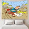 Tintin's Avonturenstad Sneldrogend Wandkleed voor Slaapkamer, Woonkamer, Speelkamer, Decoratie Kunstkamer Wandkleed Vakantie- en Verjaardagscadeaus