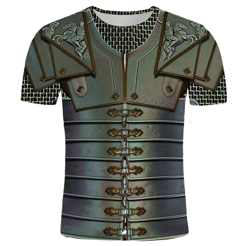 New 3D Printed Men's Round Neck Short Sleeved Casual T-shirt Men's Summer T-shirt