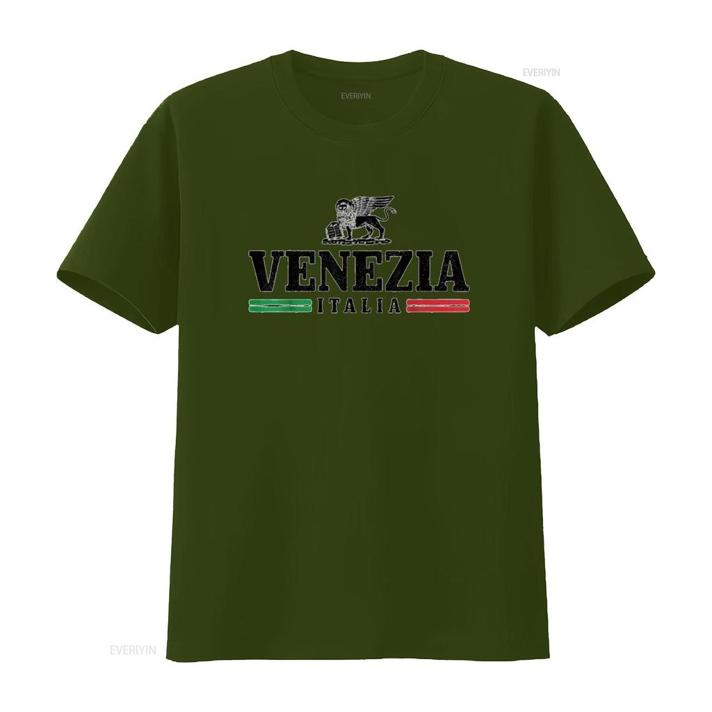 T-shirt da uomo Venezia Italia Vintage Venice Italy Souvenir Bandiera Italiana Bianca L vintage Lavata Elasticizzata streetwear