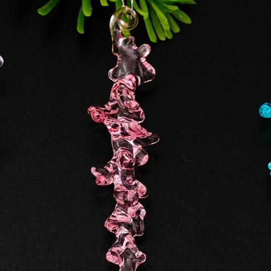 12 Pcs Crystal Christmas Icicle Ornaments for Tree Hanging Clear Acrylic Icicles