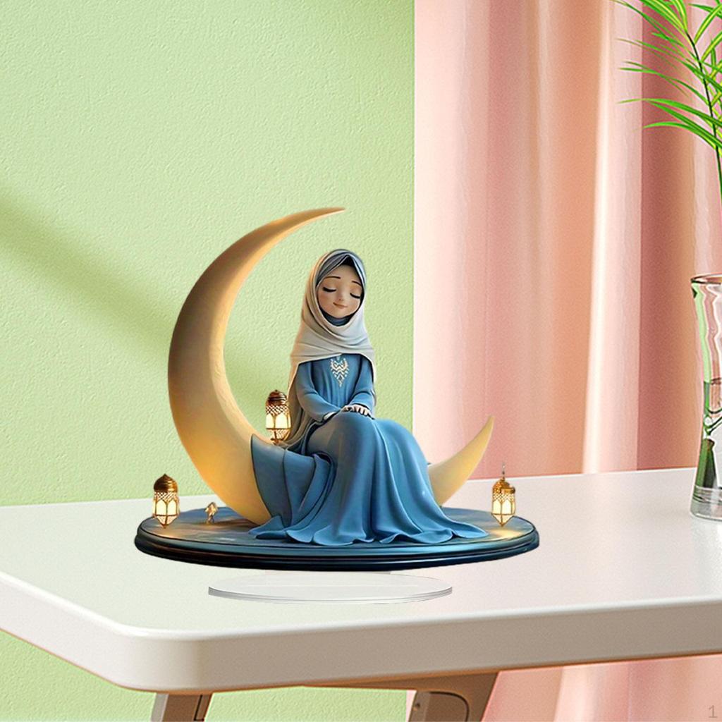 2D Flat Girl Socha Stolní socha Party potřeby Dekor na stůl Akrylová stolní figurka pro