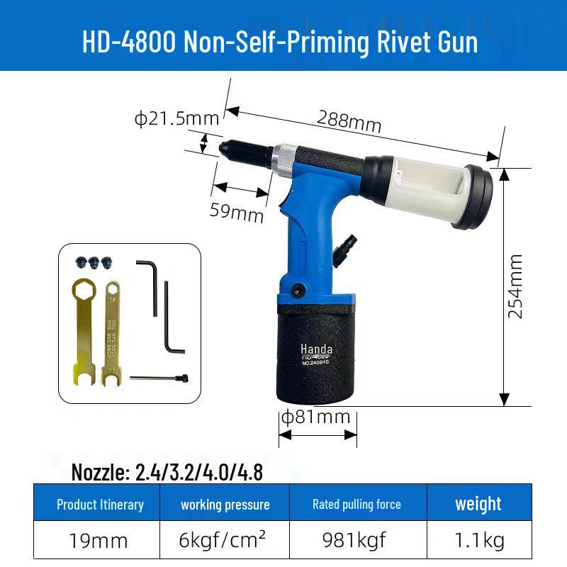 Fully Automatic Hydraulic Pneumatic Rivet Nut Gun, M3-M12
