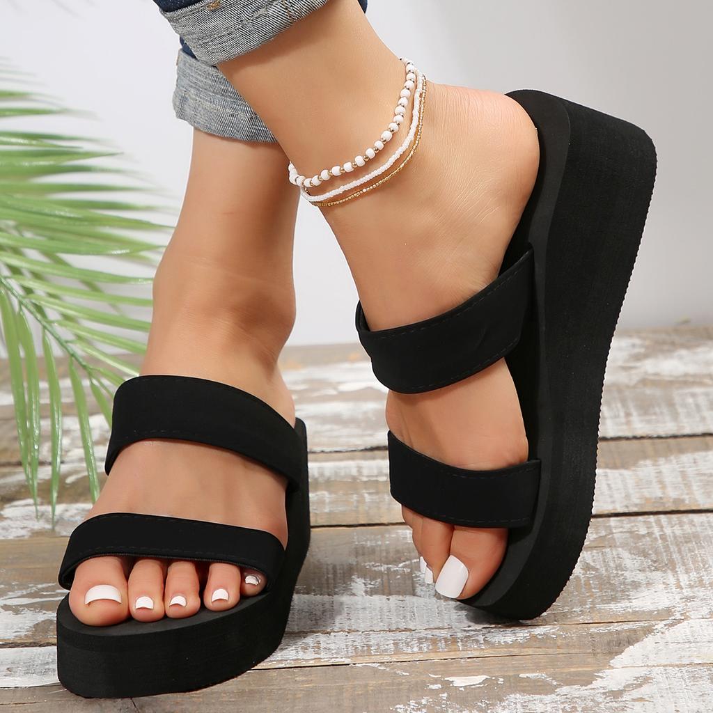 Mode Damen Keil Leichte Hausschuhe Trend Outdoor Plateau Sandalen Sommer Lässige Damen Strandhausschuhe 2024 Neue Sommer Pantoletten Damen