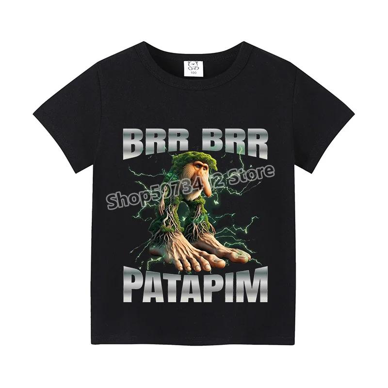 

Итальянский Бред Детские Футболки Забавная Футболка с Мультяшным Принтом Тунг Тунгтунг Сахур Детская Повседневная Одежда Топы с Короткими Рукавами Одежда для Мальчиков 130