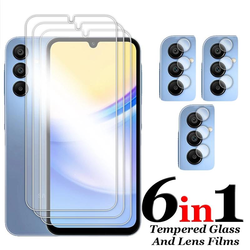 4in1 Soft Fiber Lens Film+9H Anti-Scratch Tempered Glass Flim For Samsung A57/37/27/17 A56/36/26/16 A55/35/25/15 Protection Flim