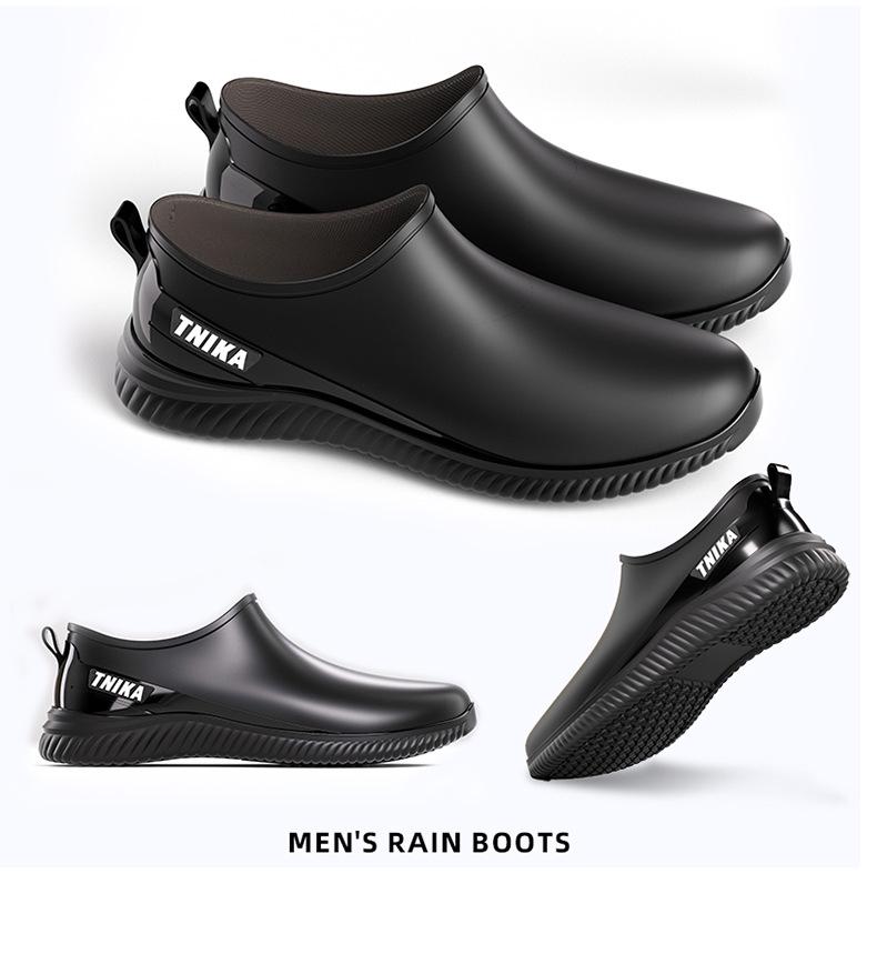 Men's Low-Top Slip-On Anti-Slip Rain Boots