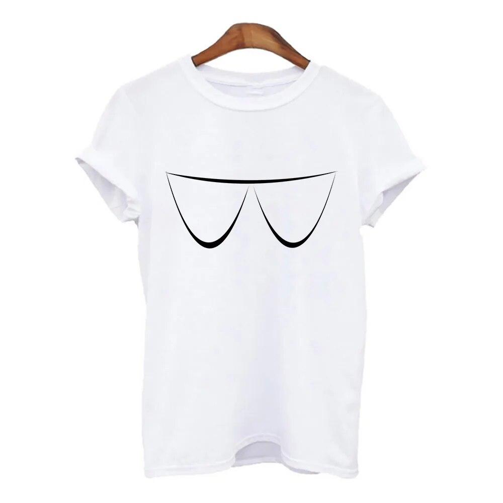 Летние футболки для женщин harajuku с принтом «сиськи и грудь» — фото 22