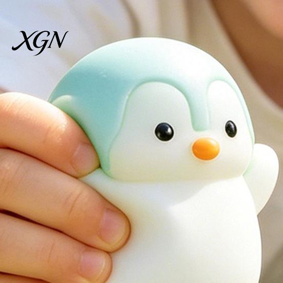 Bright Color Squeeze Toy with Cuet Penguin Shape Fidget Stress Relief TPR Material Sensory Soft Figure for Kids Teens Adults Cute Animal