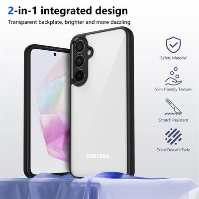 Vysoce kvalitní průhledný zadní akrylový kryt pro Samsung iPhone Xiaomi Redmi pro Samsung Galaxy A35 A55 A25 A15 A54 A34 A24 A14 A26 kryt silikonový TPU