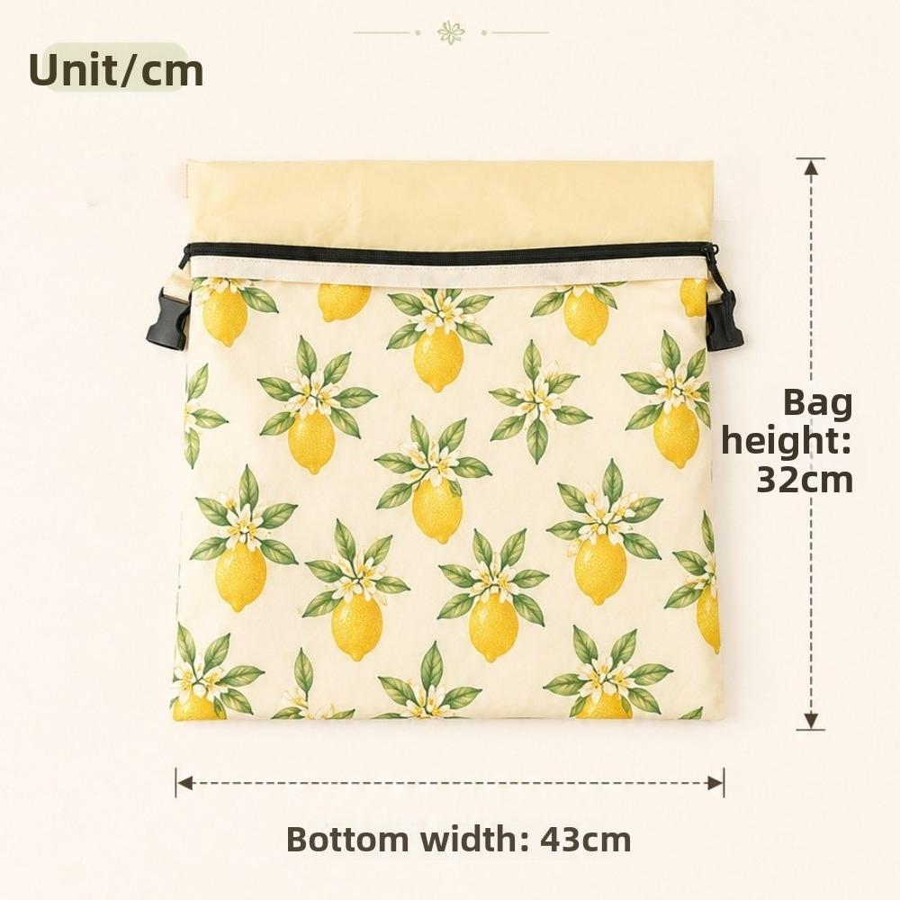 Linen Cotton Beeswax Bread Bags Lock Closure Removable Inner Bag Sourdough Bread Bag Fruit Pattern Beeswax Coated Bags