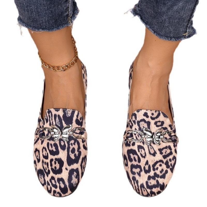 Autumn Large Size Single Shoes Women's New Flying Woven Shallow Mouth Chain One Pedal Outer Wear Casual Flat Shoes