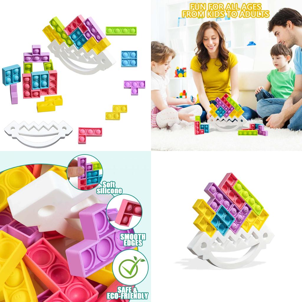 Silicone Kids Stacking Blocks With Balance Fun For Parentchild Play