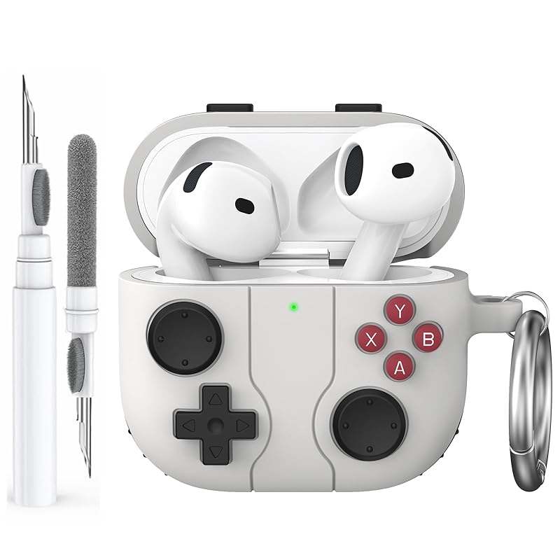 

AhaStyle AirPods 4 case cover Comes with cleaning kit handheld game console design AirPods 4th generation case Soft silicone protective cover skin